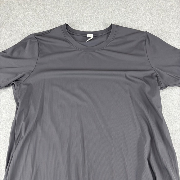 ZYIA Active Shirt Mens Large Gray Ribbed Loose Athletic Training Short Sleeve - Picture 3 of 9